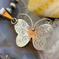 Alex Sanchez Sterling Silver Turquoise Butterfly Petroglyph Pendant For Women - Mountain of Jewels