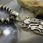 Alex Sanchez Sterling Silver Turquoise Rectangle Petroglyph Unisex Pendant #1 - Mountain of Jewels