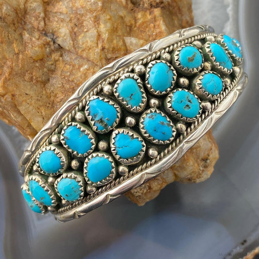 Anita Whitegoat Navajo Native American Sterling Turquoise Bracelet For Women - Mountain of Jewels