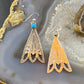 Brad Panteah Native American Sterling Turquoise Feather Style Dangle Earrings For Women - Mountain of Jewels