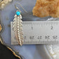 Brad Panteah Sterling Silver Turquoise Slim Feather Texture Dangle Earrings - Mountain Of Jewels