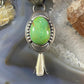 Native American Sterling Silver Green Turquoise Single Squash Blossom Pendant - Mountain of Jewels