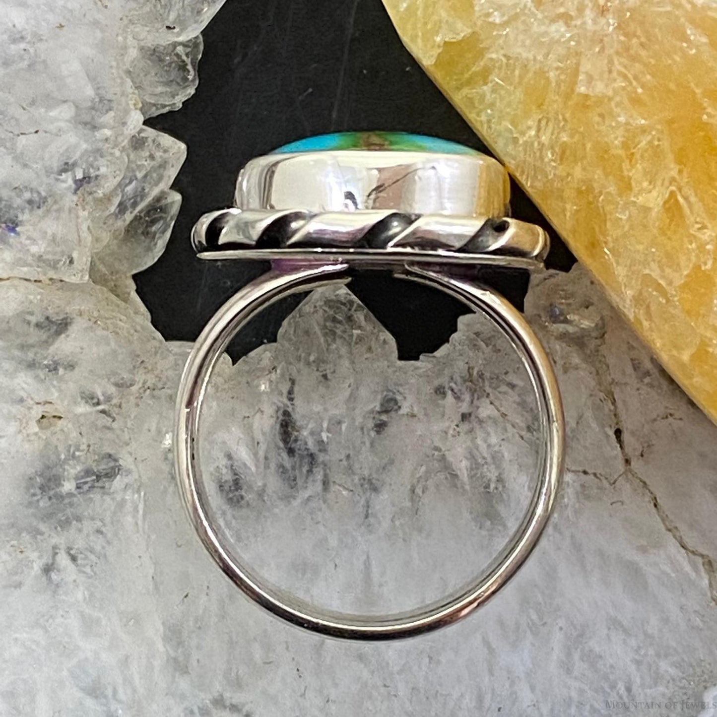 Native American Sterling Silver Turquoise Ring Size 7 For Women - Mountain Of Jewels