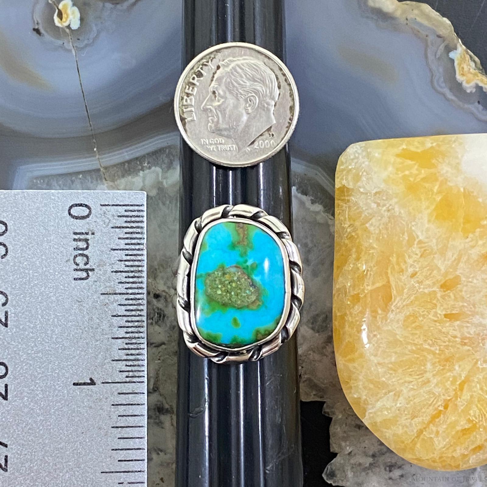Native American Sterling Silver Turquoise Ring Size 7 For Women - Mountain Of Jewels