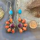 Native American Sterling Turquoise, Purple & Orange Spiny Oyster Dangle Earrings For Women - Mountain of Jewels