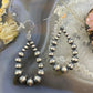 Navajo Pearl Beads Graduated 3-6mm Sterling Silver Hoop Dangle Earrings - Mountain of Jewels