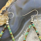Sterling Silver Green Turquoise Beads & Navajo Pearl Beads Hoop Dangle Earrings - Mountain Of Jewels