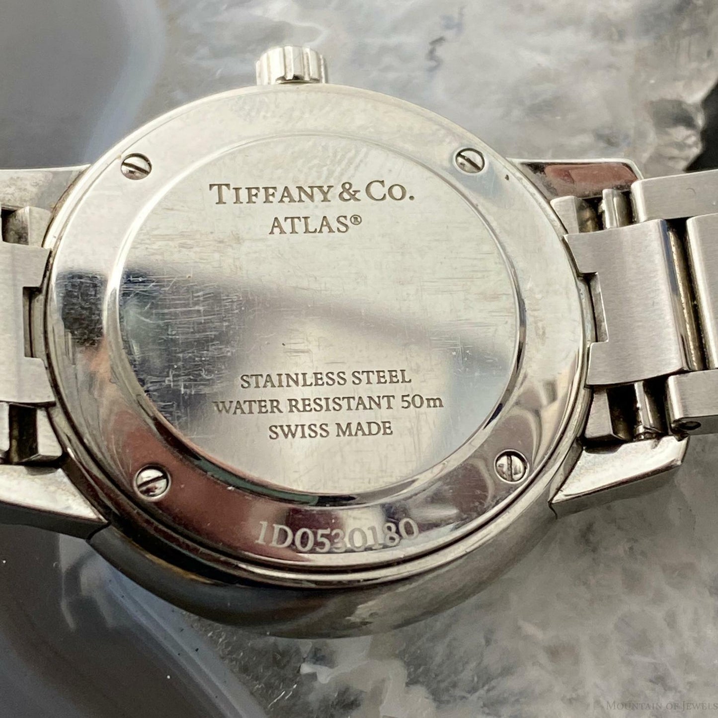 Tiffany & Co Ladies Atlas 2-Hand Blue 31mm Diamond Quartz Steel Watch - Mountain of Jewels
